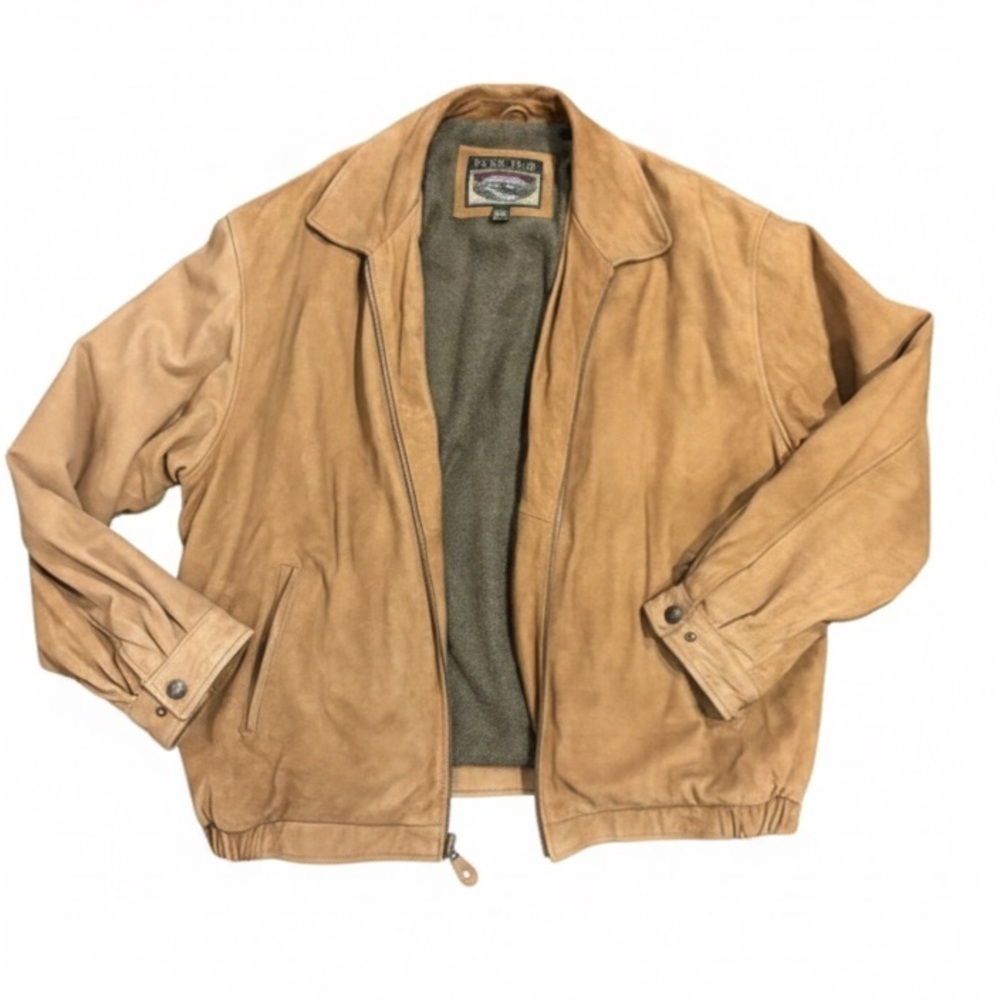 Pacific Trail Tan Suede Leather Jacket for Men xxl